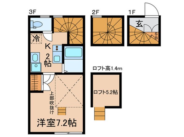 「ステラ鵜の木」の物件間取画像